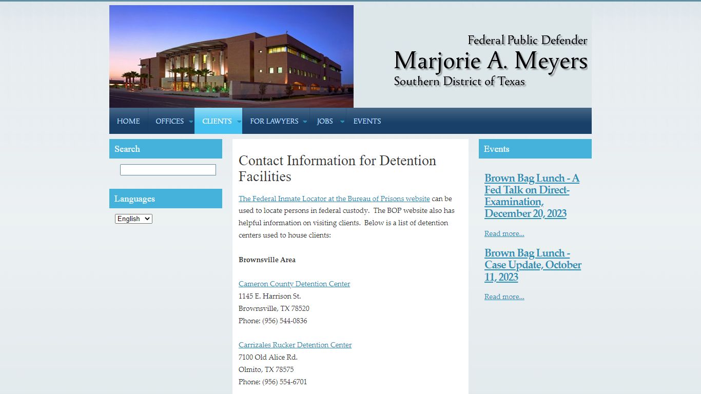 Federal Detention Facilities